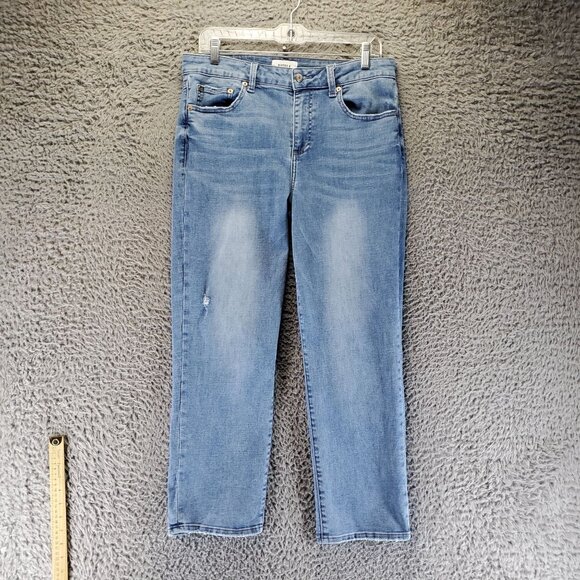 Pistola Jeans Womens 30 Blue High Rise Relaxed Fit Distressed Denim Ankle - Picture 1 of 12